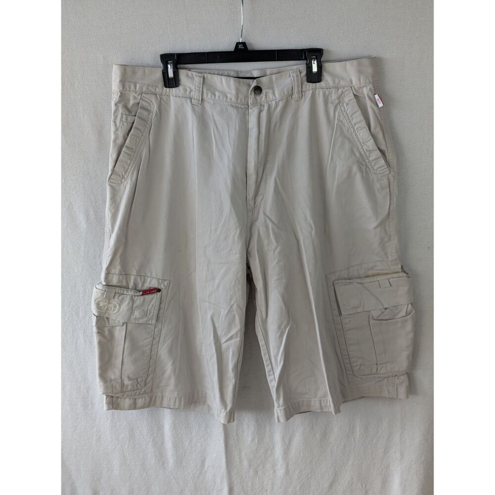 Y2K Ecko Ultd World Famous Rhino Brand Baggy Cargo Shorts Khaki Men's Size 38